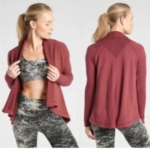 Athleta Nirvana Wear Two Ways Soft Stretchy Wrap Maple Red 416969 W1376 Sz S